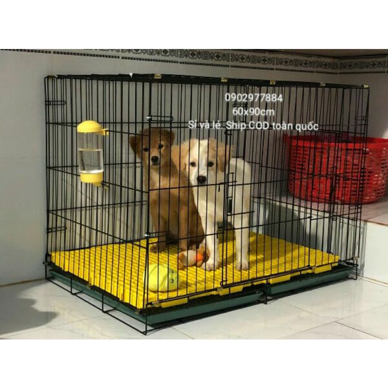 Chuồng Sắt Tĩnh Điện Size 58x86 cao 67 Chó Dưới 25Kg - Chuồng Sắt Xếp Gọn Kèm Mâm Hứng