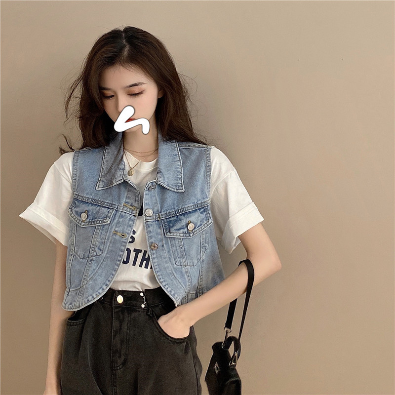 Áo Khoác Denim Không Tay Thời Trang Dành Cho Nữ | BigBuy360 - bigbuy360.vn