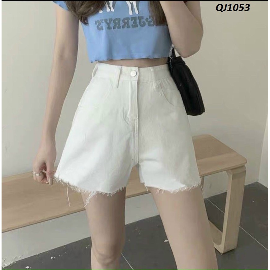 Quần đùi jeans trắng Big size vải VNXK QJ1053