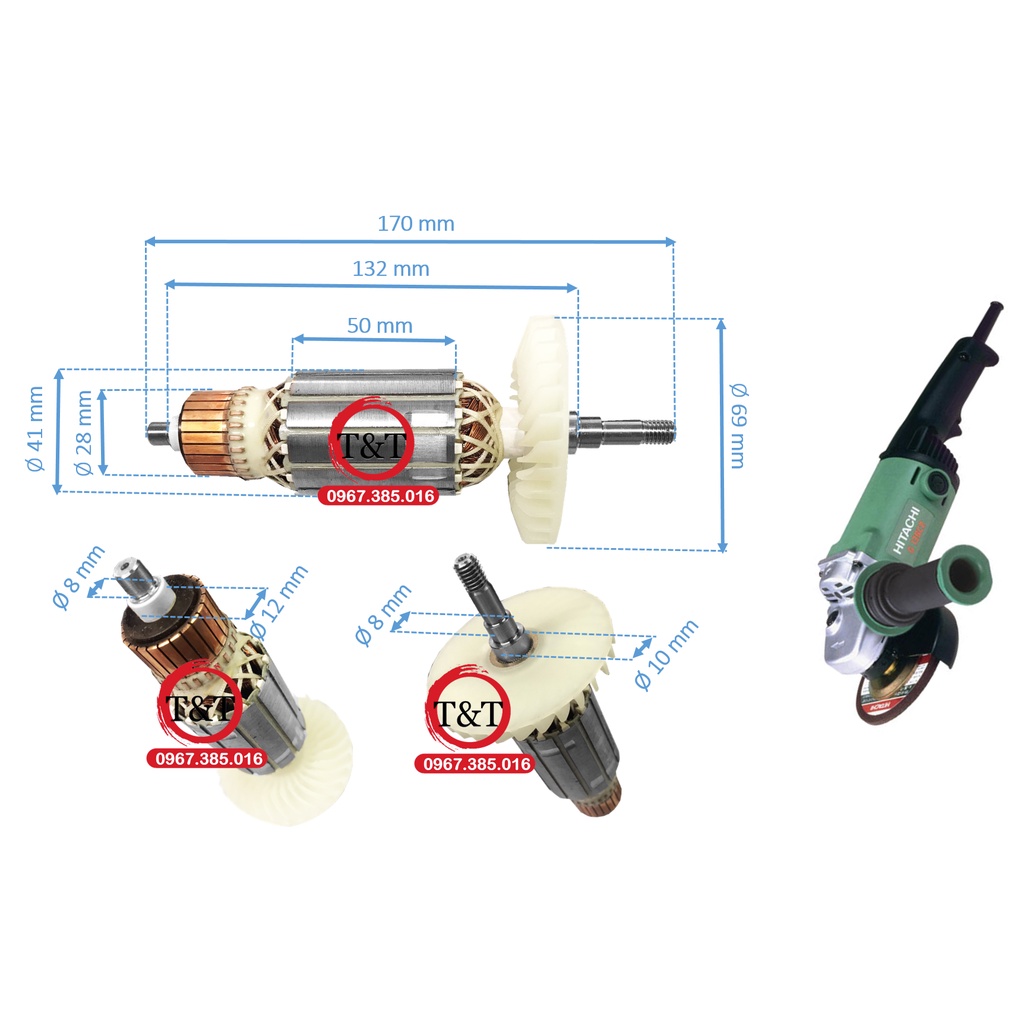 Rotor máy mài góc đĩa 125 Hitachi G15SA2
