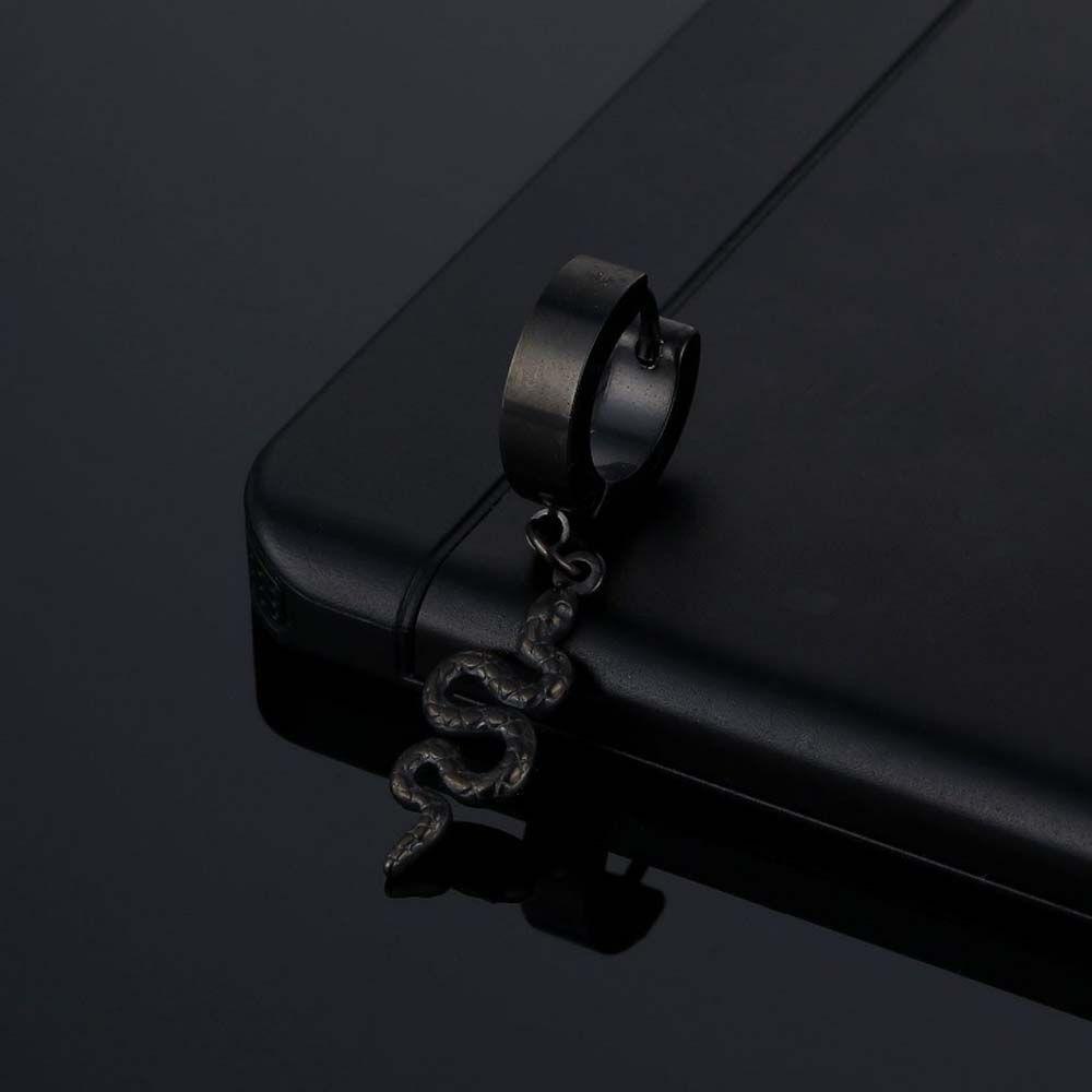 Bông Tai Dạng Vòng Bằng Thép Không Gỉ Họa Tiết Lông Rắn / Lông Vũ Thời Trang Cho Nữ