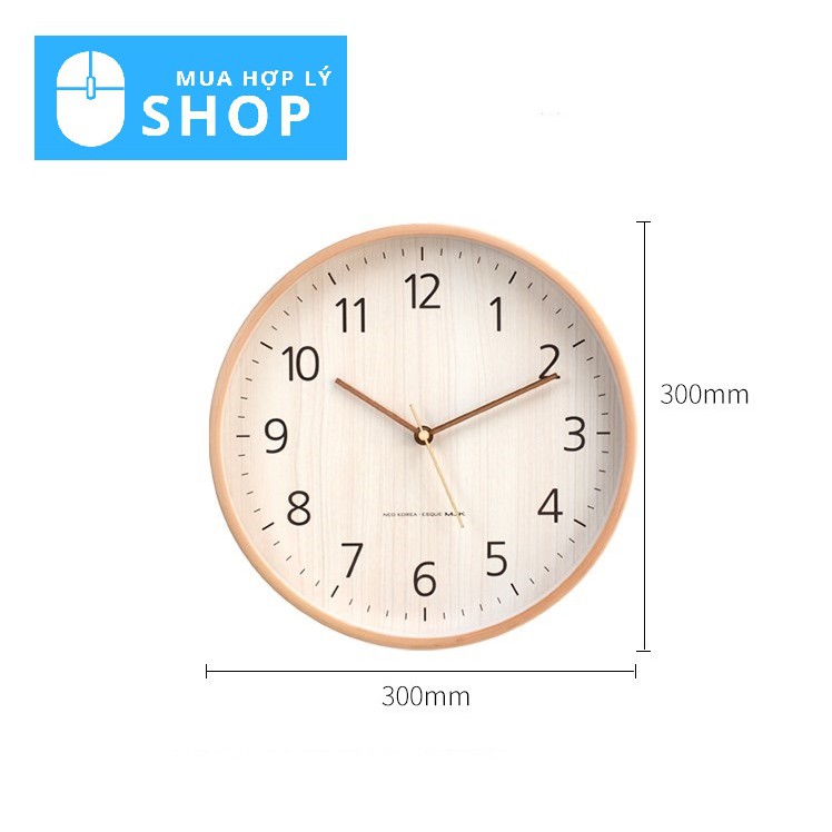 ĐỒNG HỒ TREO TƯỜNG KHUNG GỖ NGUYÊN CHẤT MJK CỰC KỲ YÊN TĨNH PHONG CÁCH BẮC ÂU - Hàng Nhập Khẩu