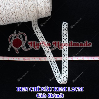 Ren chỉ nâu kem trang trí