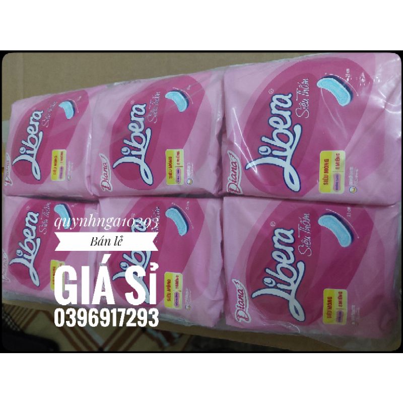 Bịch 6 gói×8 miếng Libera siêu mỏng không cánh