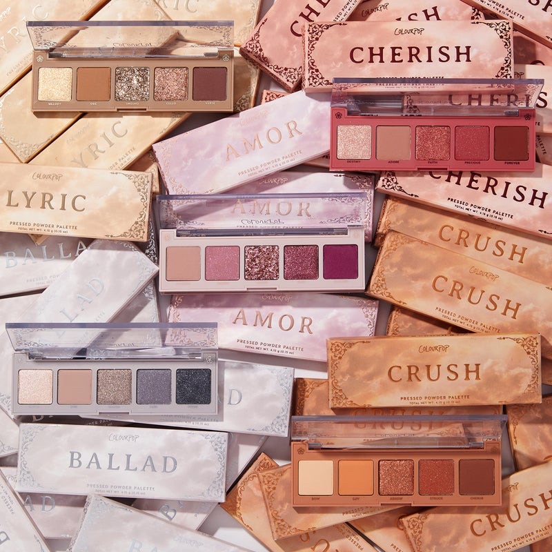 Colourpop  Bill chính hãng - Bảng phấn mắt 5 ô nhỏ gọn Too Haute, Cherish, Crush, Ballad, Amor, Lyric