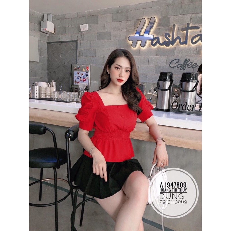 áo peplum nút bọc 55-&gt;90kg bigsize