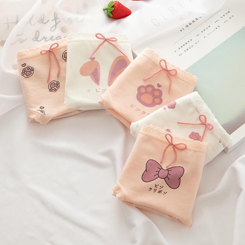 Set 5 quần lót cotton nữ dễ thương NuciFera mẫu Nơ xinh chất mềm co dãn