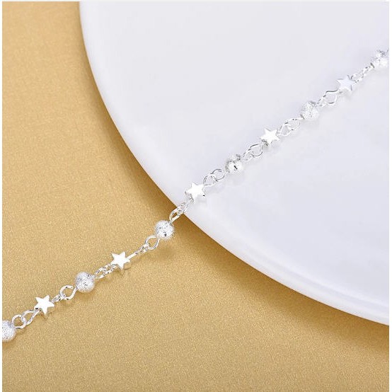 Lắc tay Ngôi Sao bi bạc 925 Ý xinh xắn sale giá rẻ