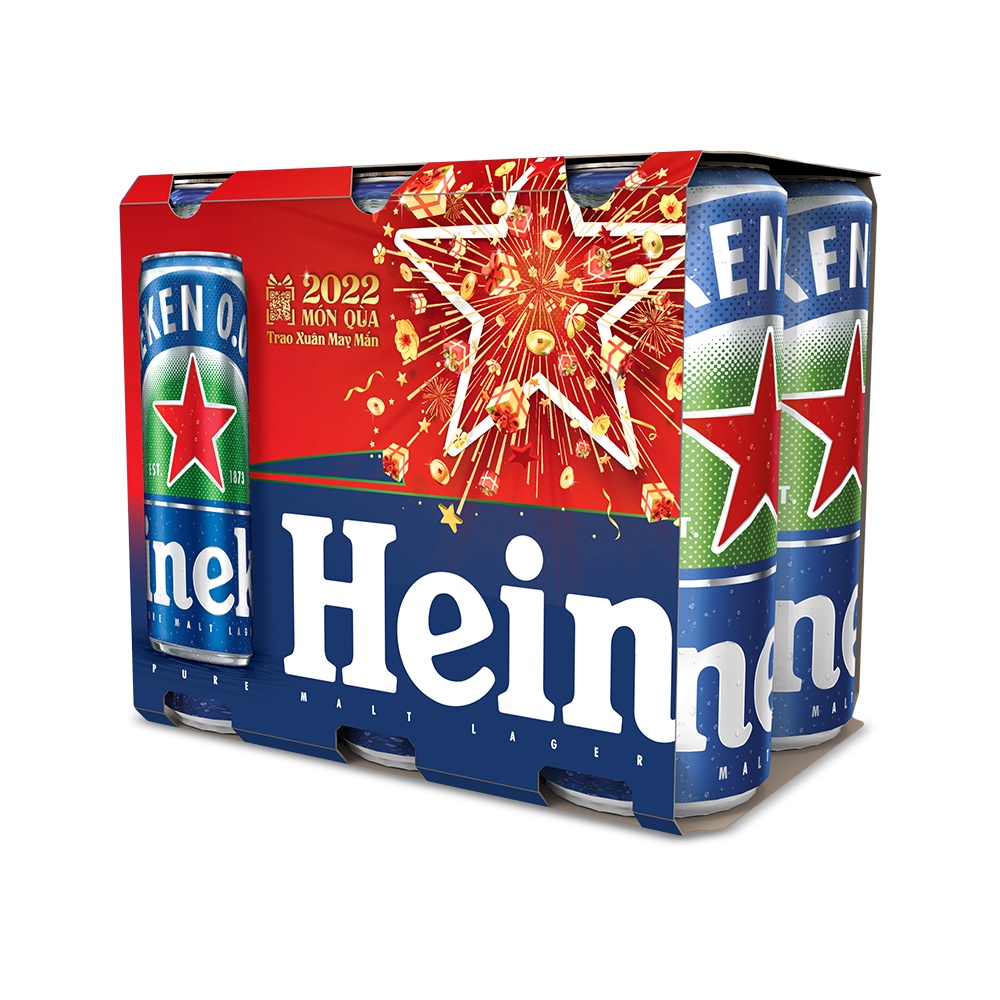 GIAO NHANH HCM - Lốc 6 lon bia không cồn Heineken 0.0 330ml/lon