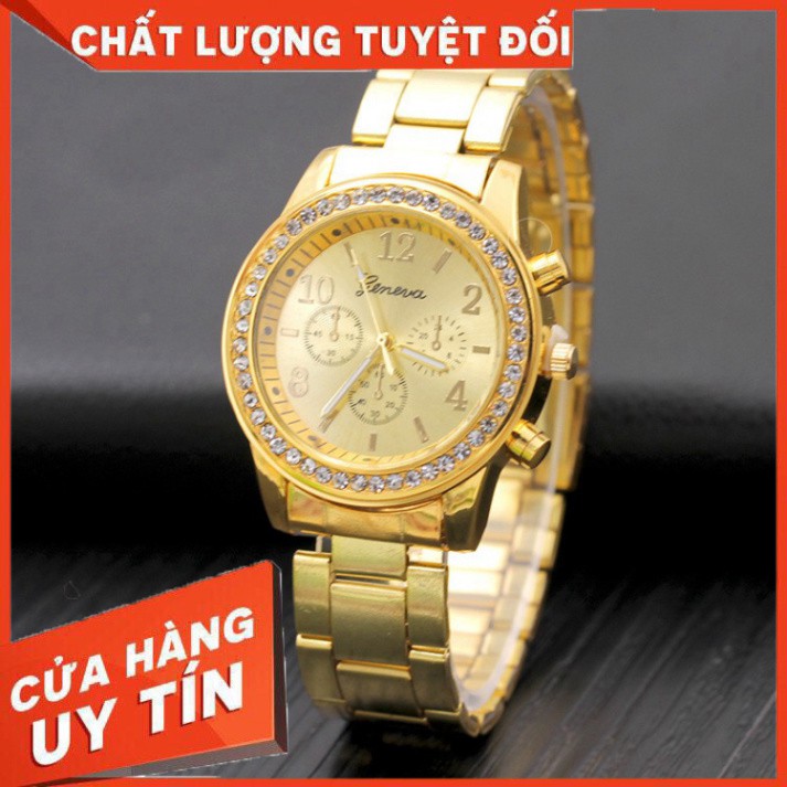 Đồng Hồ Nữ Geneva Mặt Số Dây Hợp Kim Đính Đá Sang Trọng