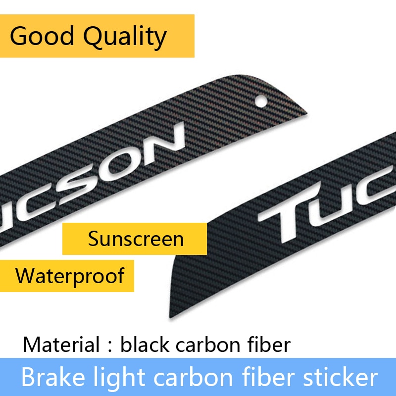 Miếng dán trang trí đèn phanh xe hơi Hyundai Tucson bằng sợi carbon