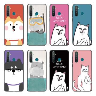 Ốp điện thoại TPU dẻo in hình chó/ mèo hoạt hình đáng yêu cho OPPO Realme 5 Pro/ XT/ X2/ K5/ X Lite/ Realme Q