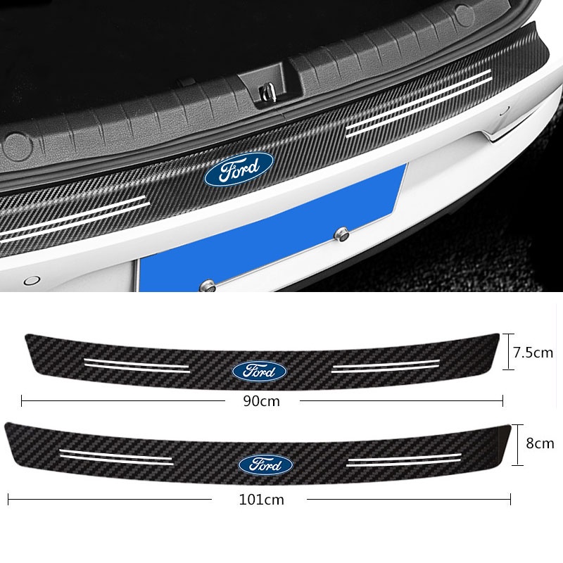 Miếng Dán Bảo Vệ Đuôi Xe Hơi Họa Tiết Sợi Carbon Cho Ford Ranger Fiesta Focus Everest Ecosport