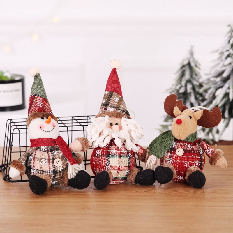 Búp Bê Vải Treo Trang Trí Cây Thông Giáng Sinh / Năm Mới Hình Tuần Lộc / Ông Già Noel Hoạt Hình