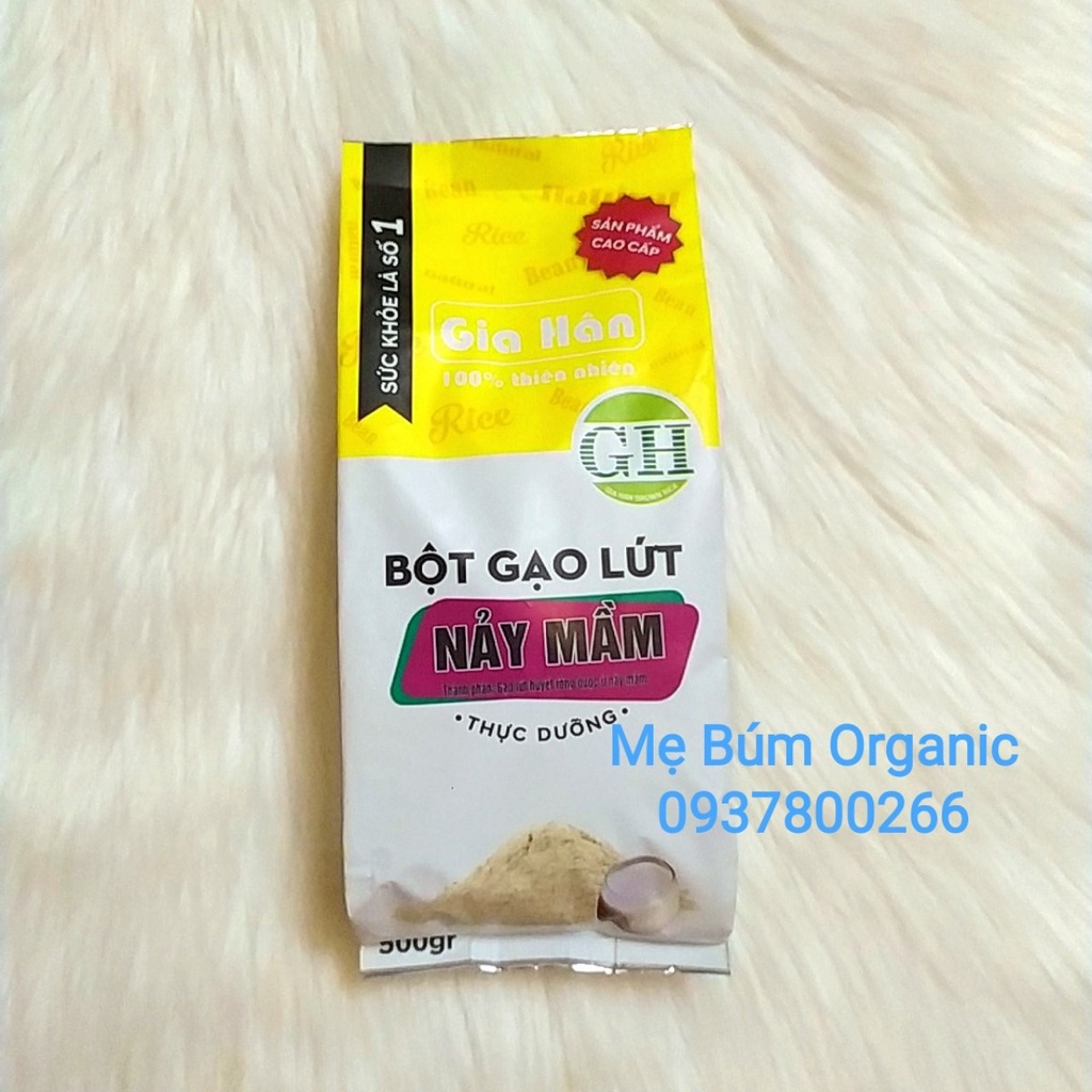 [ HCM Giao Hỏa Tốc] Bột Gạo Lứt Nảy Mầm 100% Nguyên Chất Gia Hân 500gr