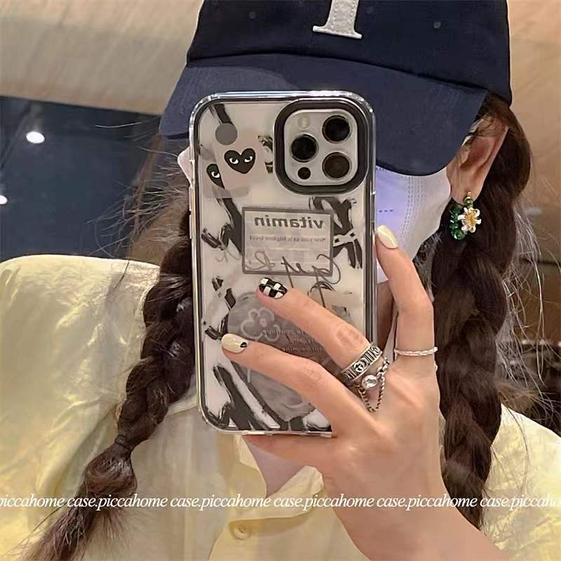 Ốp điện thoại mềm viền trắng/đen chống rơi bảo vệ toàn diện thích hợp cho iphone 12 11 13pro Xr X Xsmax 14