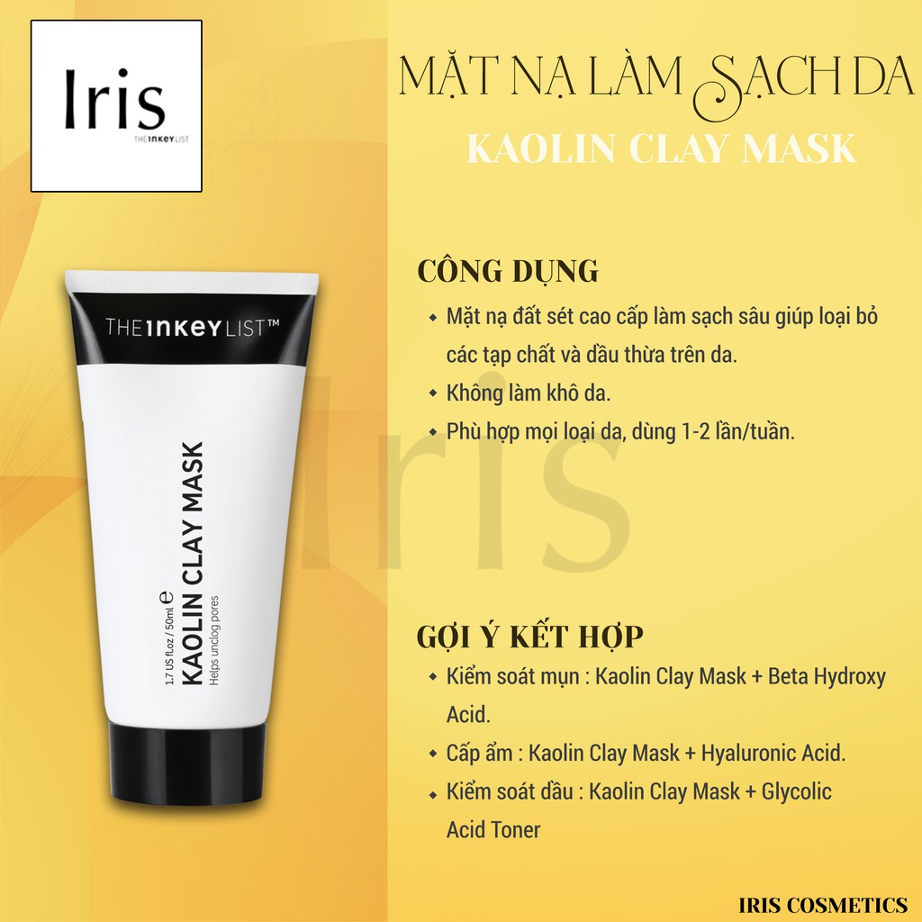 (BILL CANADA) Mặt nạ làm sạch da Kaolin Clay Mask -The INKEY List-