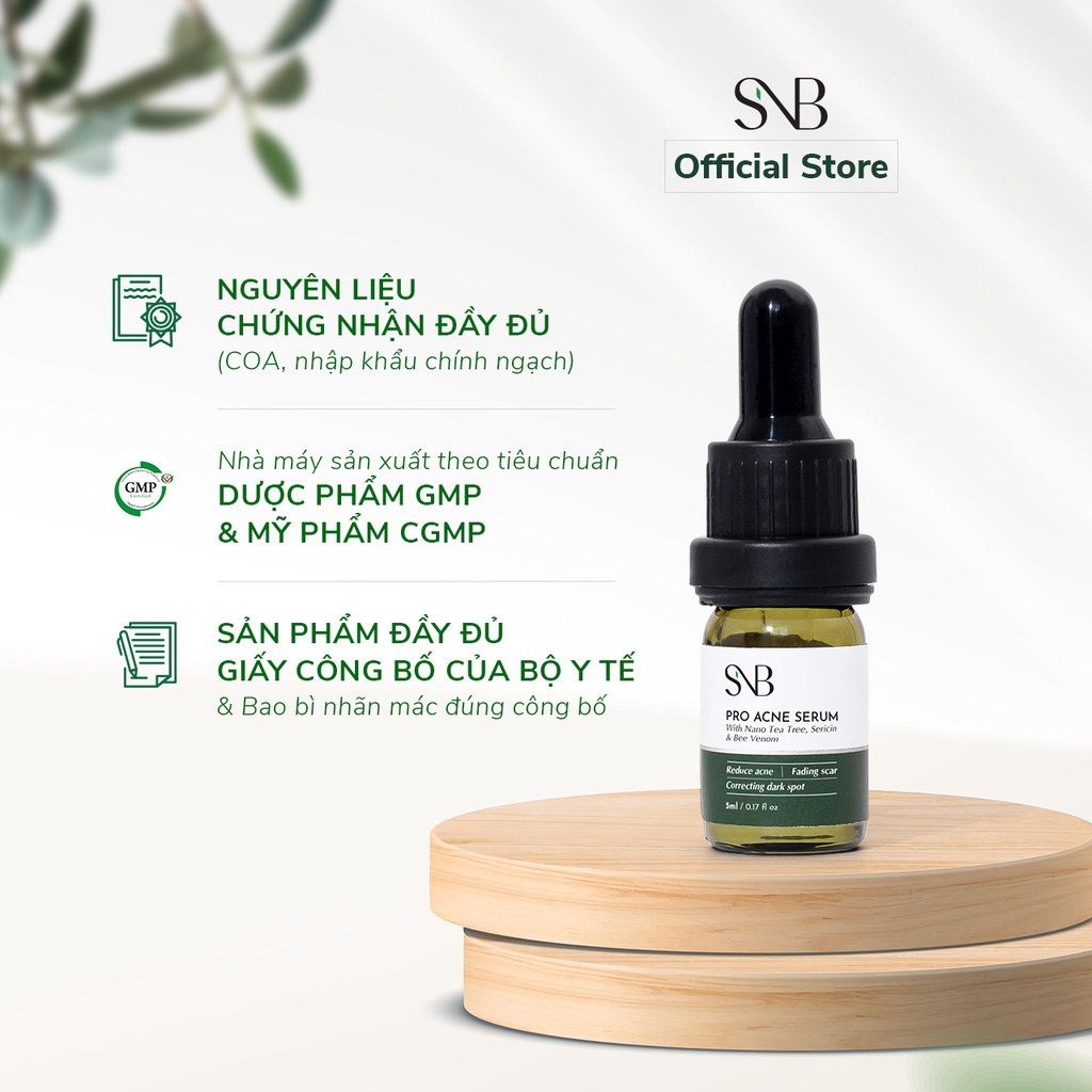 Bộ Mini Size SNB Giảm Mụn Phục Hồi Chuyên Sâu Giúp Trắng Da, Giảm Mụn SNB19