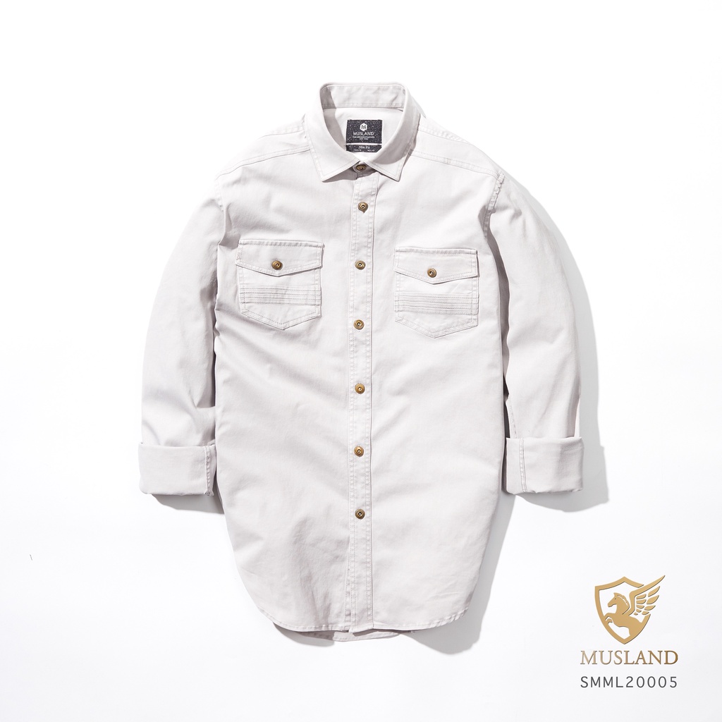 Áo Sơ Mi Nam Dài tay, áo bụi, áo phượt Denim Premium chính hãng MUSLAND VNXK Hàn Quốc (SMML20005) Cá Tính, Trẻ Trung. | BigBuy360 - bigbuy360.vn