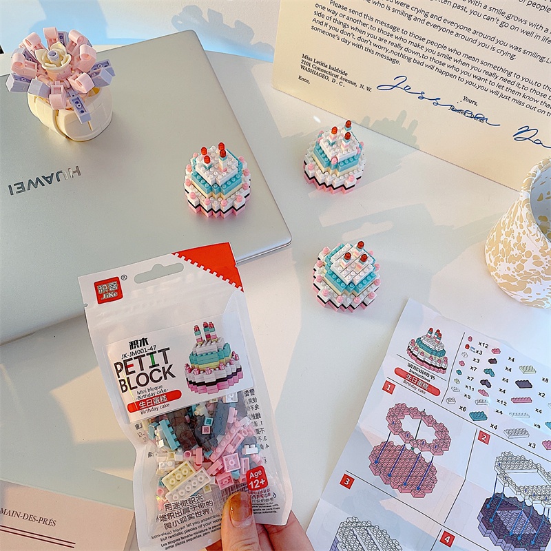Bộ Đồ Chơi Lắp Ráp Hình Bánh Kem Sinh Nhật Mini Cho Bé