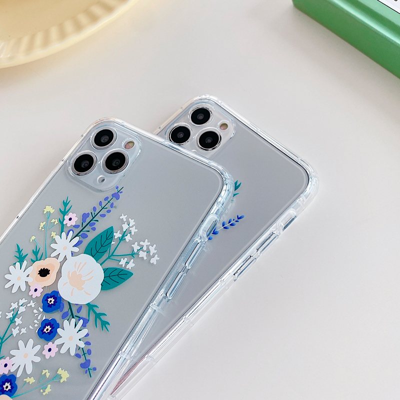 Ốp lưng iPhone 6 6s Plus 7 8 Plus SE 2020 X Xs Max XR 11 Pro Max 12 Pro Max 12 Mini Vỏ bọc vỏ điện thoại TPU Flower Grass dễ thương