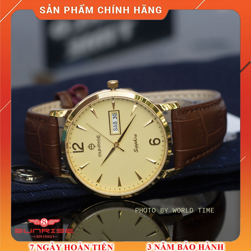 Đồng Hồ Nam Sunrise DM778SWA [ Chính Hãng Full Box ] Sapphire Chống Xước , Chống Nước