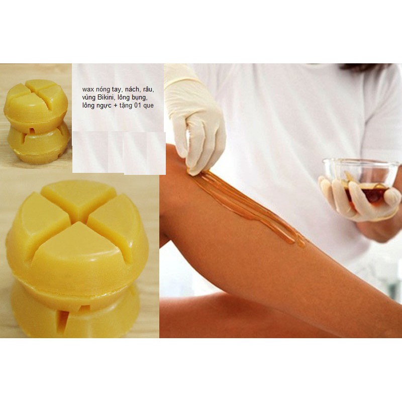 Sáp Wax Nóng (Vùng lông cứng, rậm như nách & bikini) Trà Xanh 500g Đài Loan - tặng 01 que