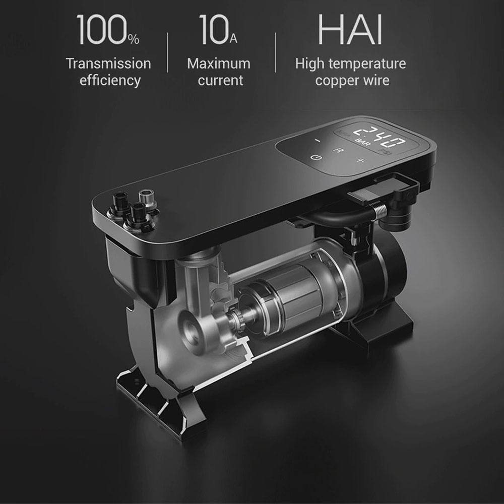 Máy bơm lốp ô tô xe hơi mini tự động Xiaomi 70mai Air Compressor Midrive TP01 - Bảo hành 12 tháng