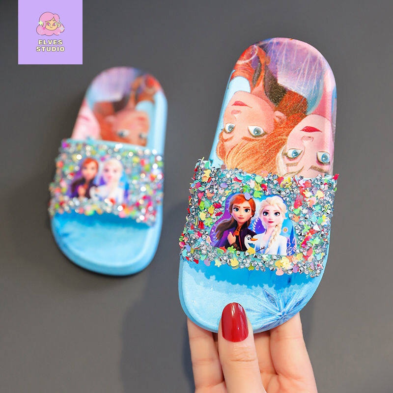 Dép Đi Trong Nhà Đính Kim Sa Lấp Lánh Kiểu Công Chúa Dễ Thương Cho Bé Gái