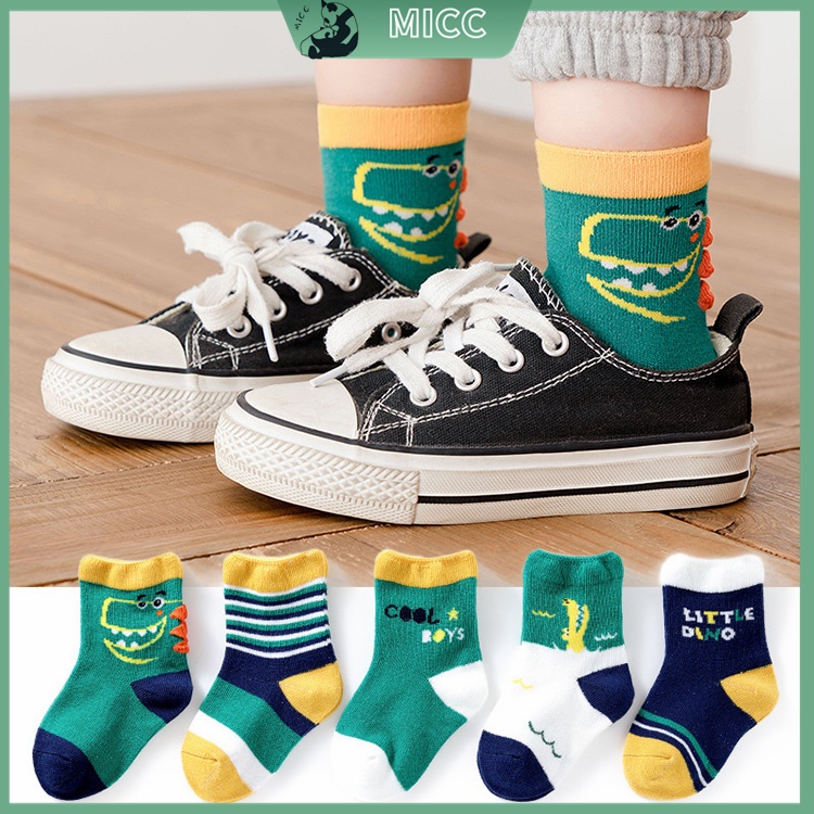 Set 5 Đôi Vớ Cotton Thoáng Khí Phong Cách Mới Cho Bé Trai Và Bé Gái