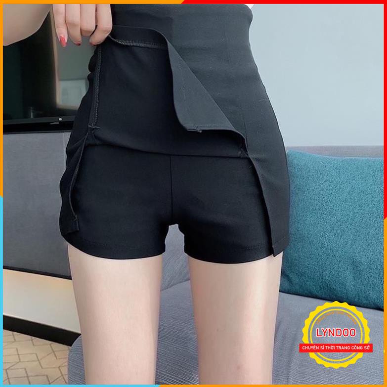 Quần shorts nữ giả váy cạp cao sẻ vạt 2 bên cực xinh