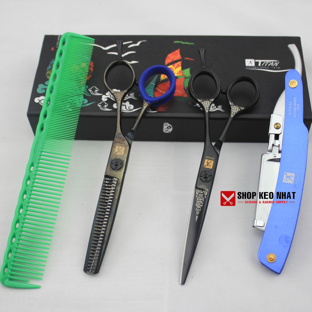 Bộ kéo cắt tóc Titan AT10&AT10B chuyên nghiệp cho salon