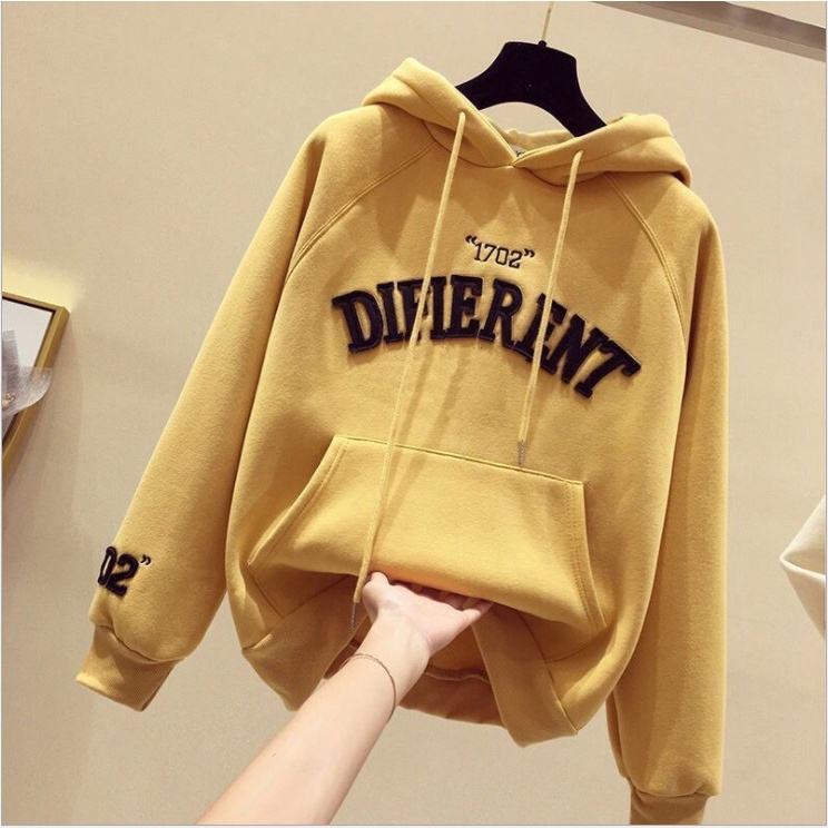 Áo khoác Hoodie unisex nam nữ thêu chữ Difierent, Áo khoác Hoodie form rộng chất nỉ bông 2 lớp siêu ấm | BigBuy360 - bigbuy360.vn