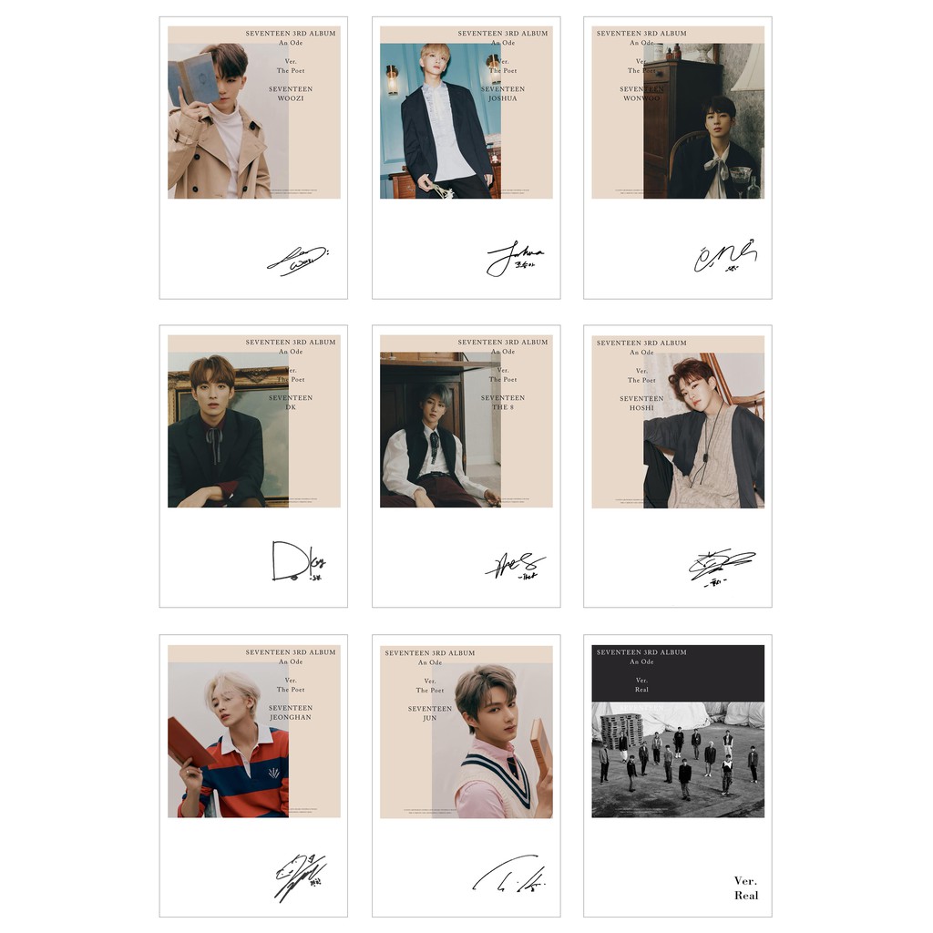 Lomo Card Ảnh SEVENTEEN - AN ODE FULL 4 VER ( 54 ảnh có chữ ký)