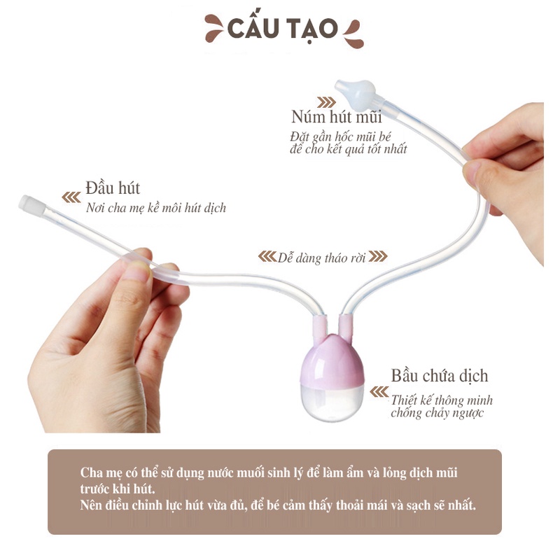 Dụng cụ hút mũi dạng đầu dây hút Sakomi Nasal Aspirator (Tanaphar) làm sạch, thông thoáng mũi, dễ thở, an toàn cho bé