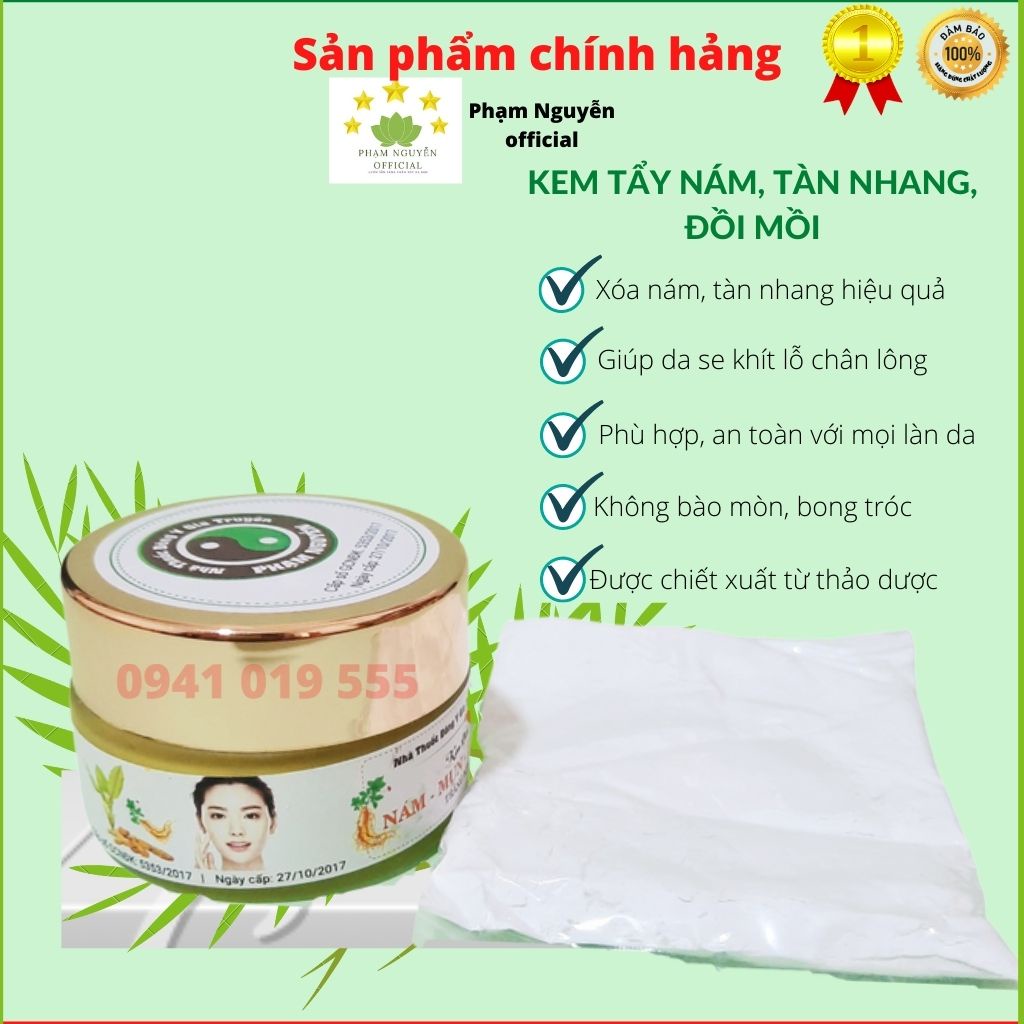 Kem nám,tàn nhang,đồi mồi, tẩy mụn, xóa nám gia truyền Phạm Nguyễn