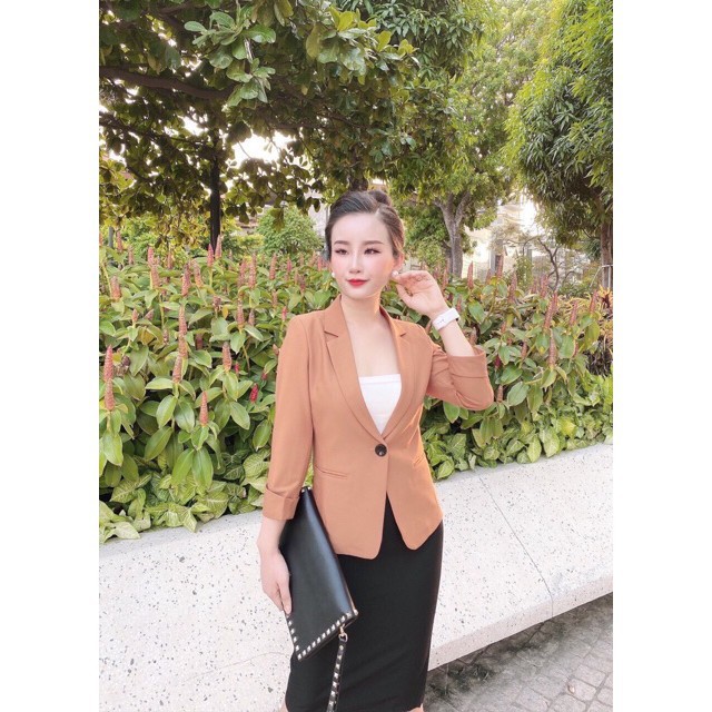 Áo vest nữ/ áo blazer 1 cúc hàng thiết kế chất vải đẹp đủ size s m l xl | BigBuy360 - bigbuy360.vn