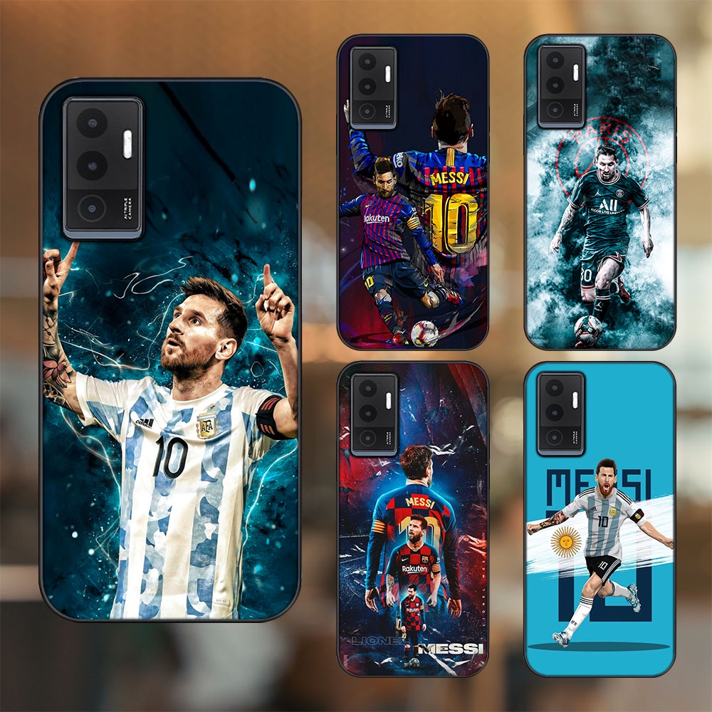Ốp lưng Vivo V23e viền đen in hình Lionel Messi Barcelona PSG