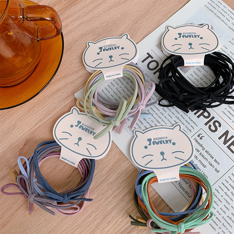 Set 6 Dây Buộc Tóc Thắt Nơ Xinh Xắn Dành Cho Nữ