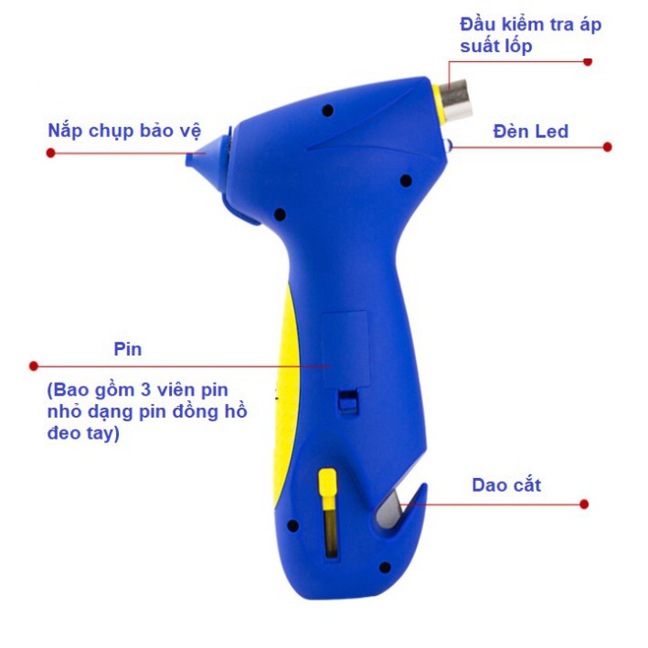 Sản Phẩm Đồng hồ đo áp suất lốp điện tử, kiêm búa phá kính xe hơi 5 trong 1 Goodyear GY-2575 - Bảo hành 12 tháng ...