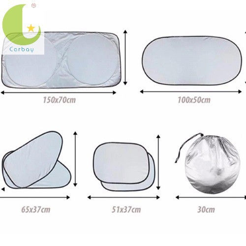 Phụ kiện ô tô cá tính | Rèm chắn nắng cho Ô tô Bộ 6 tấm chắn nắng xe ô tô SIZE RỘNG