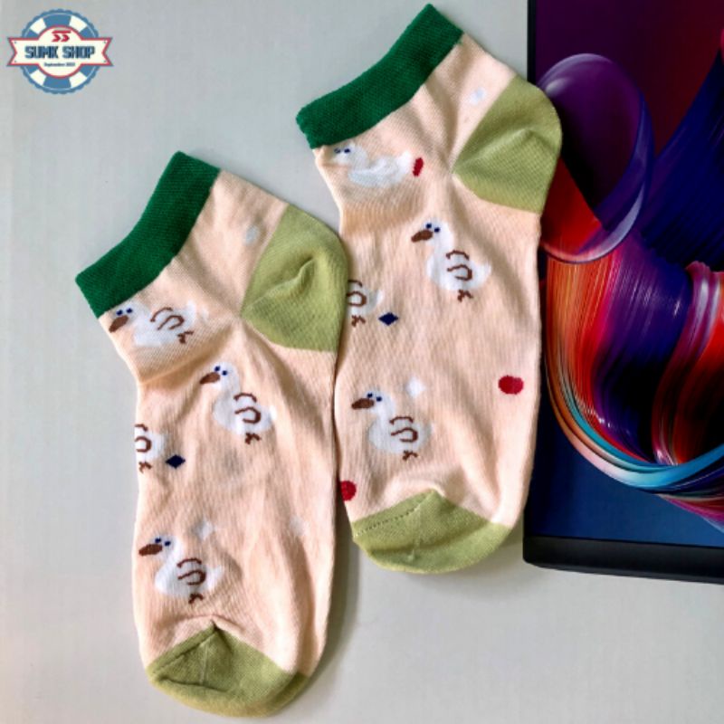 Tất vớ nữ cổ ngắn chất cotton nhiều họa tiết cute dễ thương