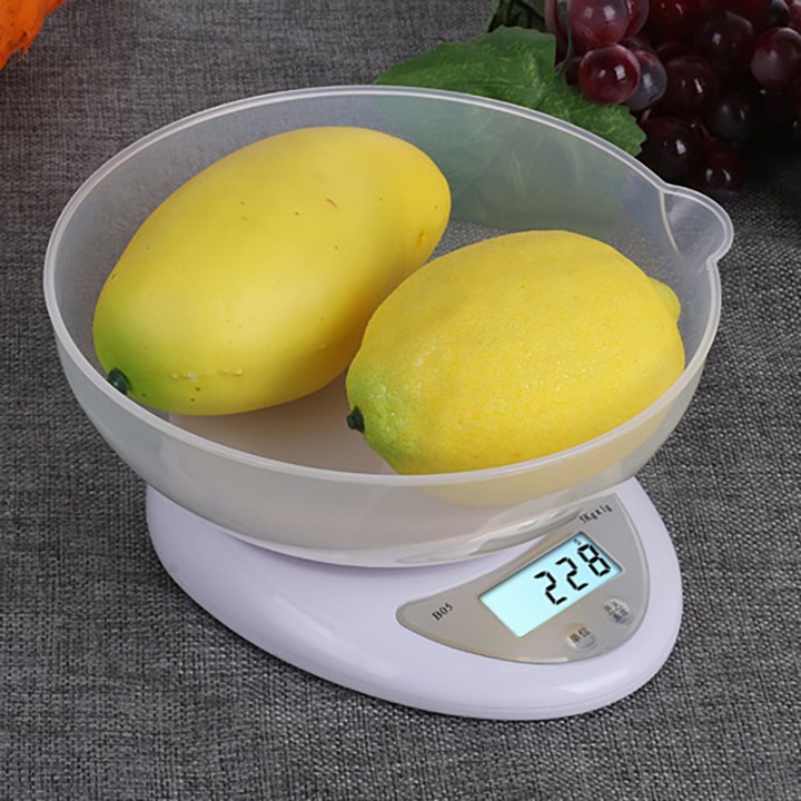 Cân điện tử nhà bếp 1g-5kg, Cân tiêu ly làm bánh, chia thực phẩm Electronic Kitchen Scale B05