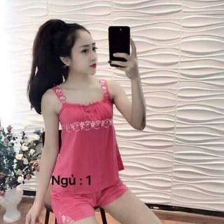 Đồ ngủ thun lạnh phoi ren