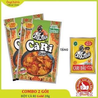 Combo 2 gói Bột Cà Ri Gold Ông Chà Và 28gr - Tặng kèm 1 gói cà ri dầu 25gr