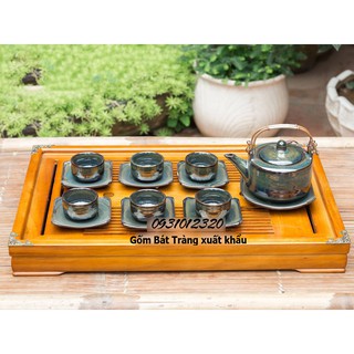 Bộ ấm trà độc ẩm Bát Tràng_bộ ấm trà đất nung Bát Tràng