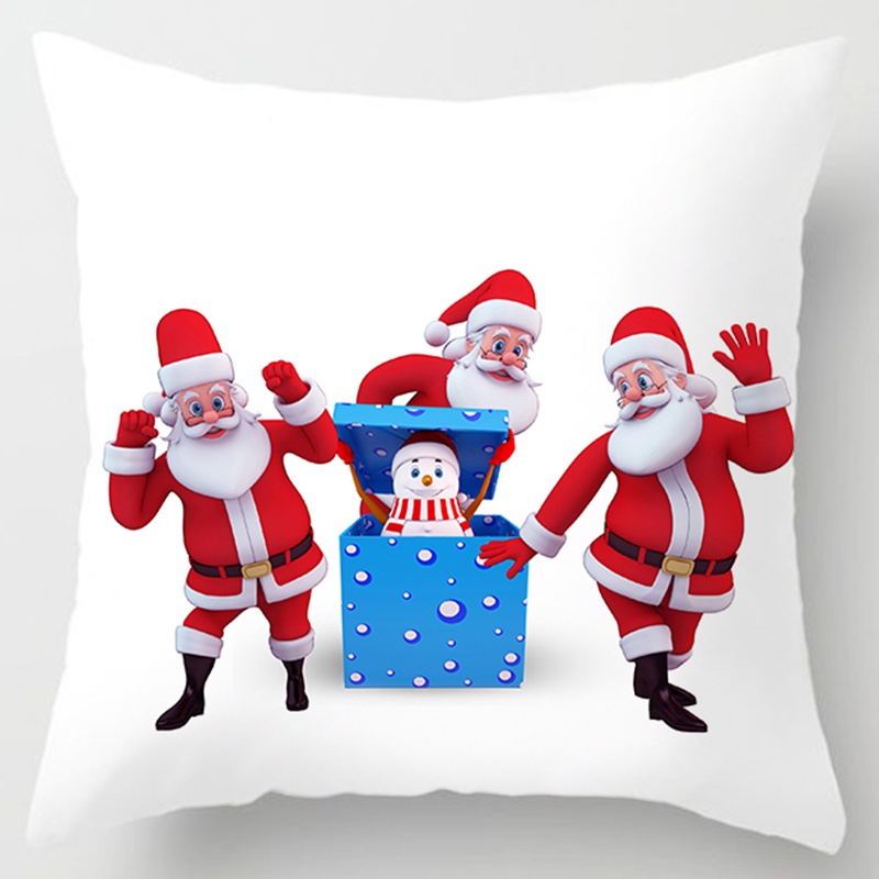 Vỏ gối dạng vuông in họa tiết phong cách Giáng sinh dùng cho trang trí nội thất | BigBuy360 - bigbuy360.vn
