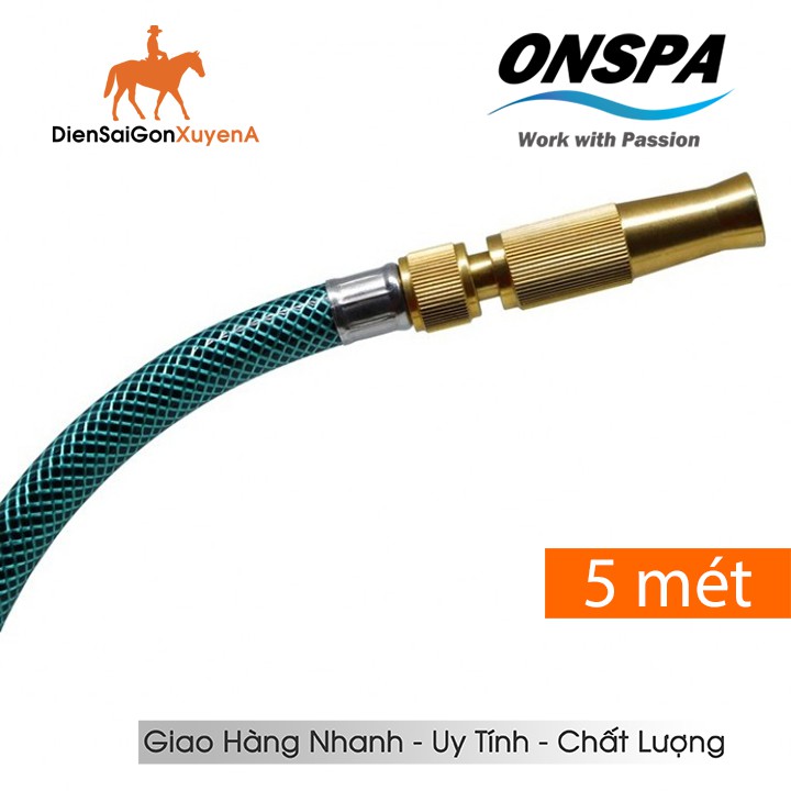 Bộ 5 Mét Ống Nước, Vòi Xịt Rửa Xe Tưới Cây, Điều Chỉnh Tia ONSPA 1021 - Điện Sài Gòn Xuyên Á