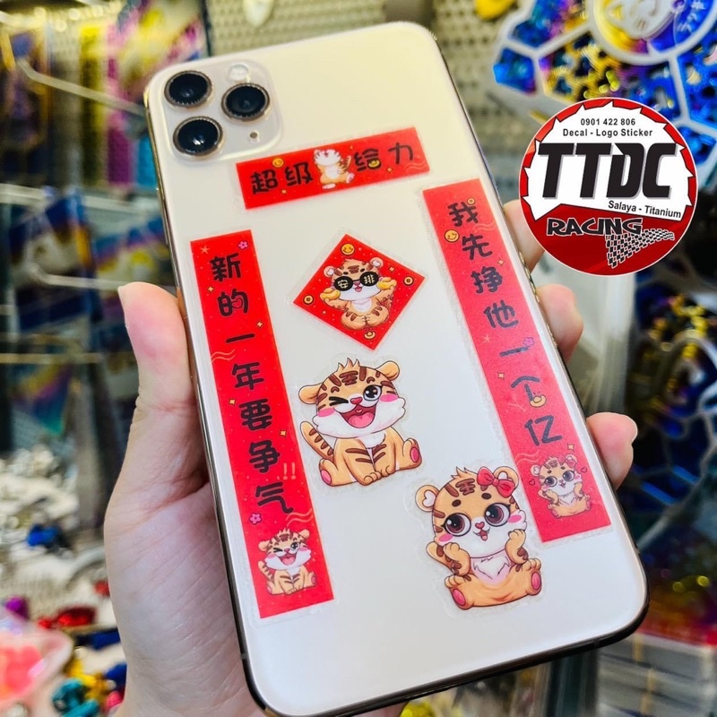 Set Decal Sticker Trang Trí Hình Con Hổ 2022 🥰🧧🧧