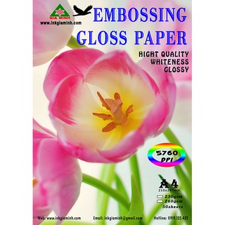 GIẤY IN CÓ GÂN BÓNG 2 MẶT - 260g -Khổ A4